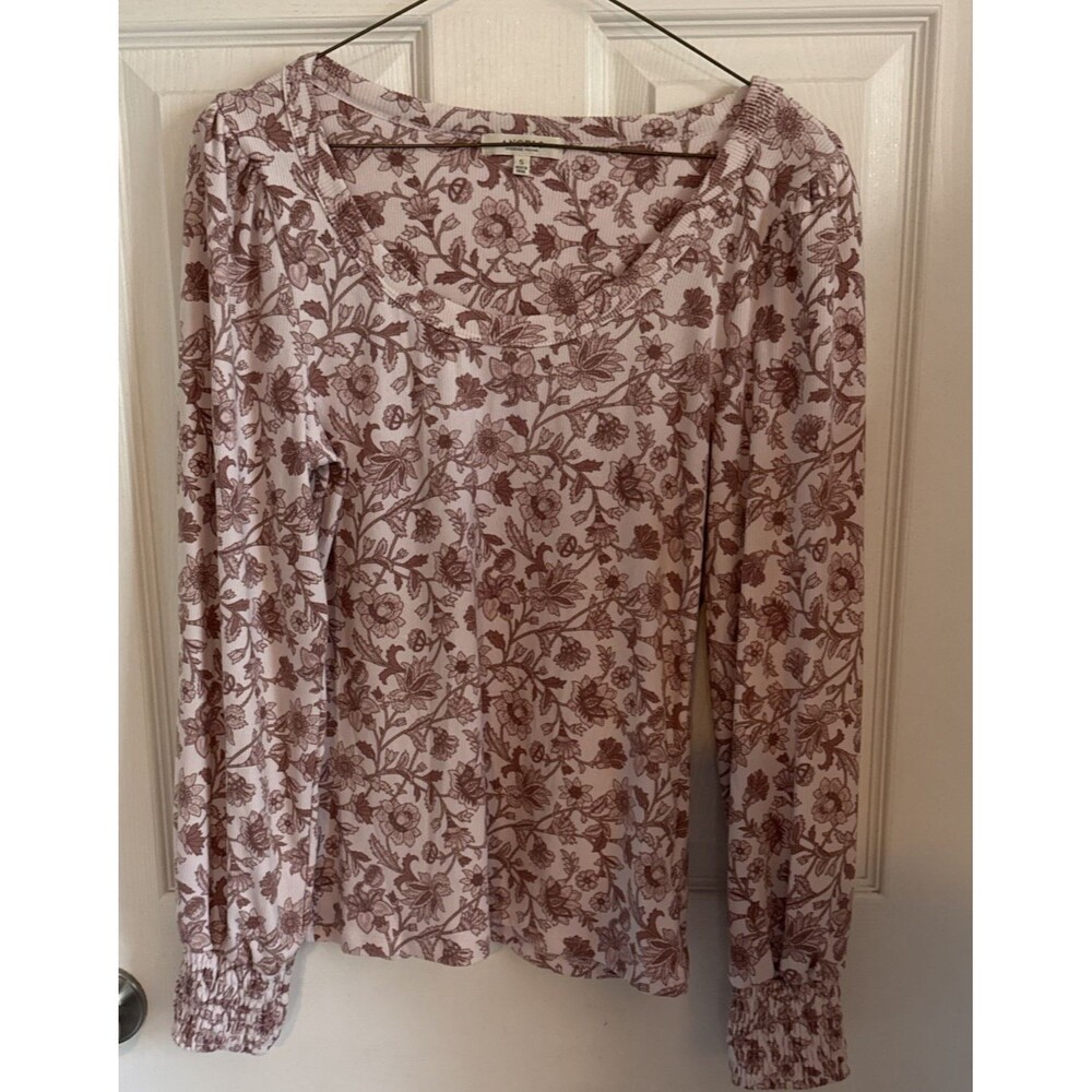 Angels Long Sleeve Pink Floral Shirt Size Small NWT